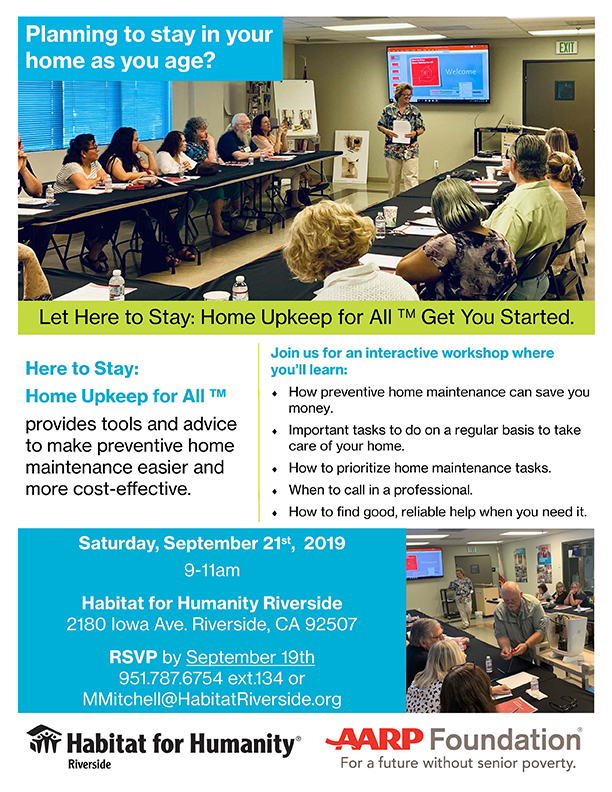 Habitat For Humanity Riverside – Here To Stay Workshop – My MoVal